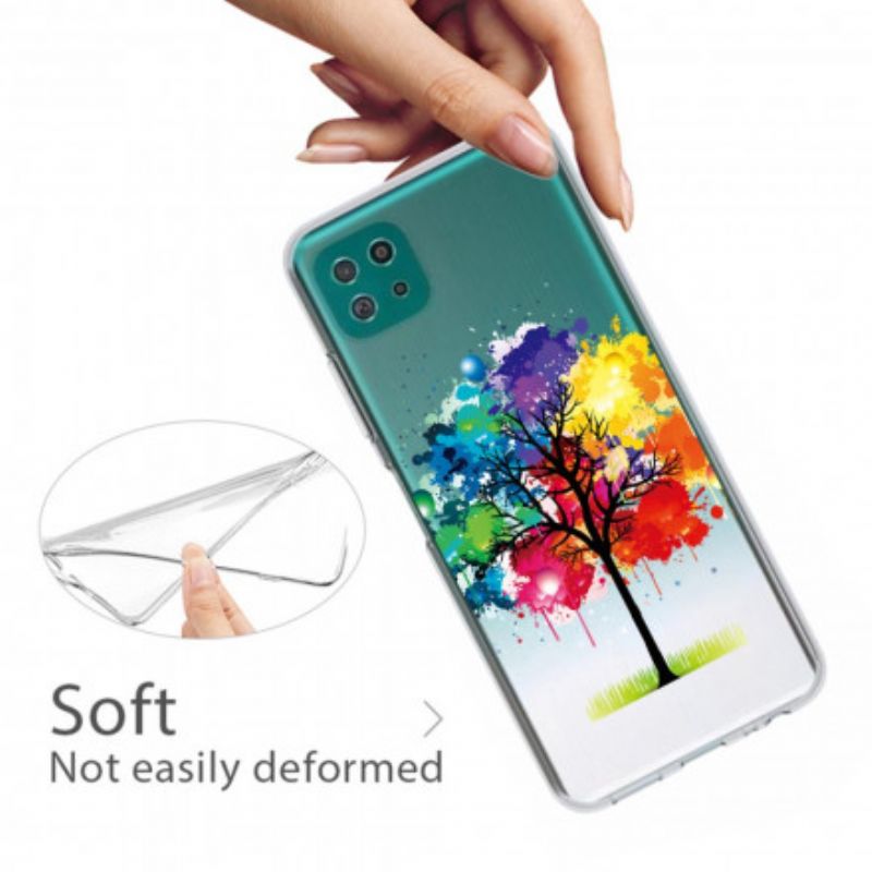 Cover Samsung Galaxy A22 5G Transparent Akvareltræ