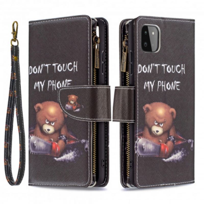 Flip Cover Samsung Galaxy A22 5G Bear Lynlåslomme