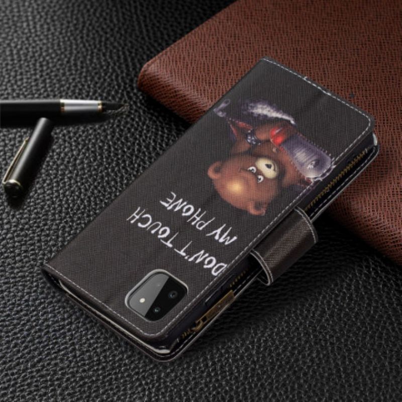 Flip Cover Samsung Galaxy A22 5G Bear Lynlåslomme