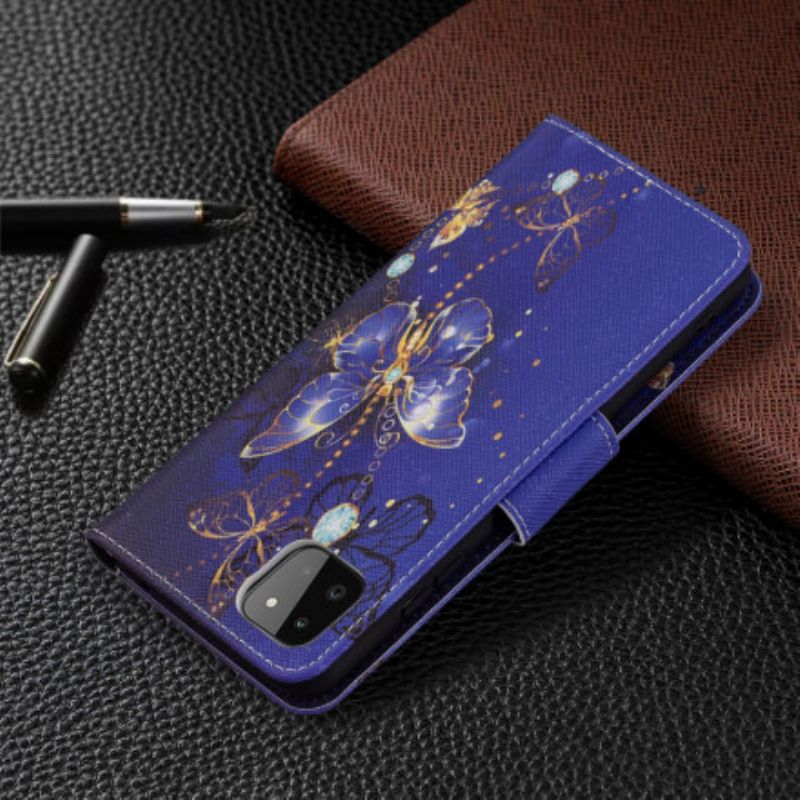 Flip Cover Samsung Galaxy A22 5G Evige Sommerfugle