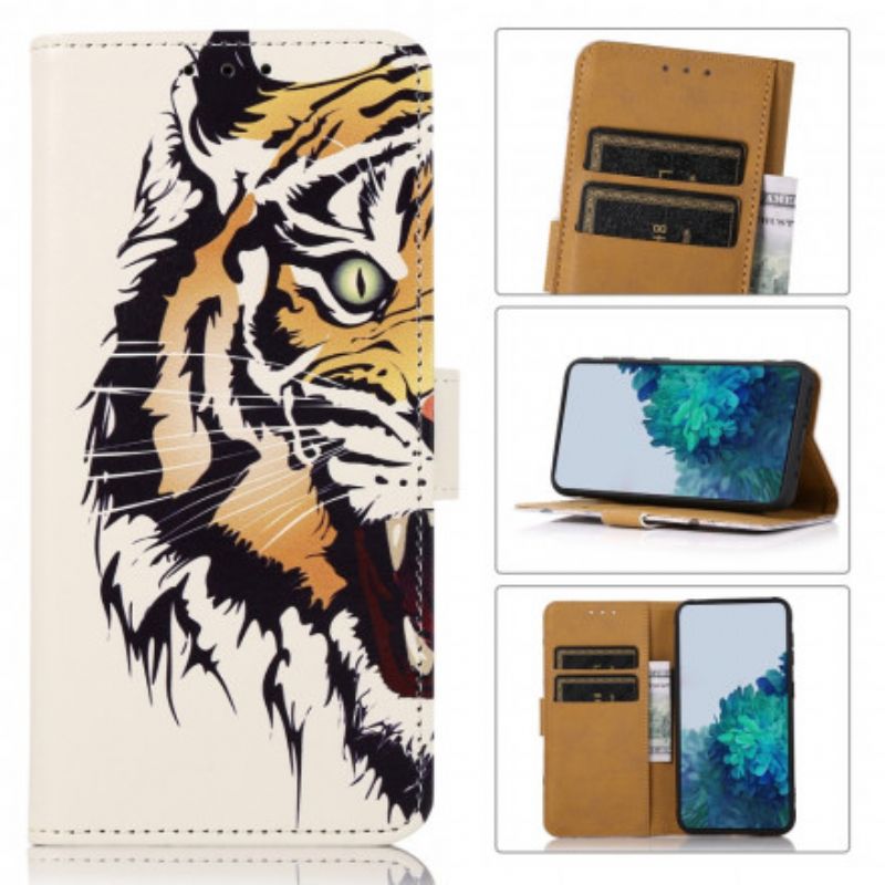 Flip Cover Samsung Galaxy A22 5G Hærd Tiger