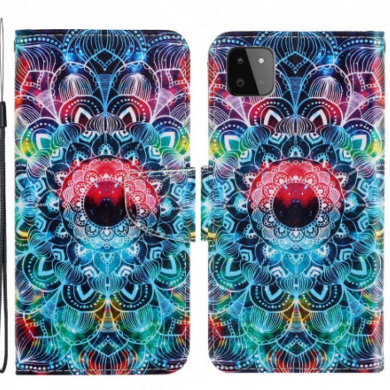 Flip Cover Samsung Galaxy A22 5G Med Snor Flashy Strappy Mandala