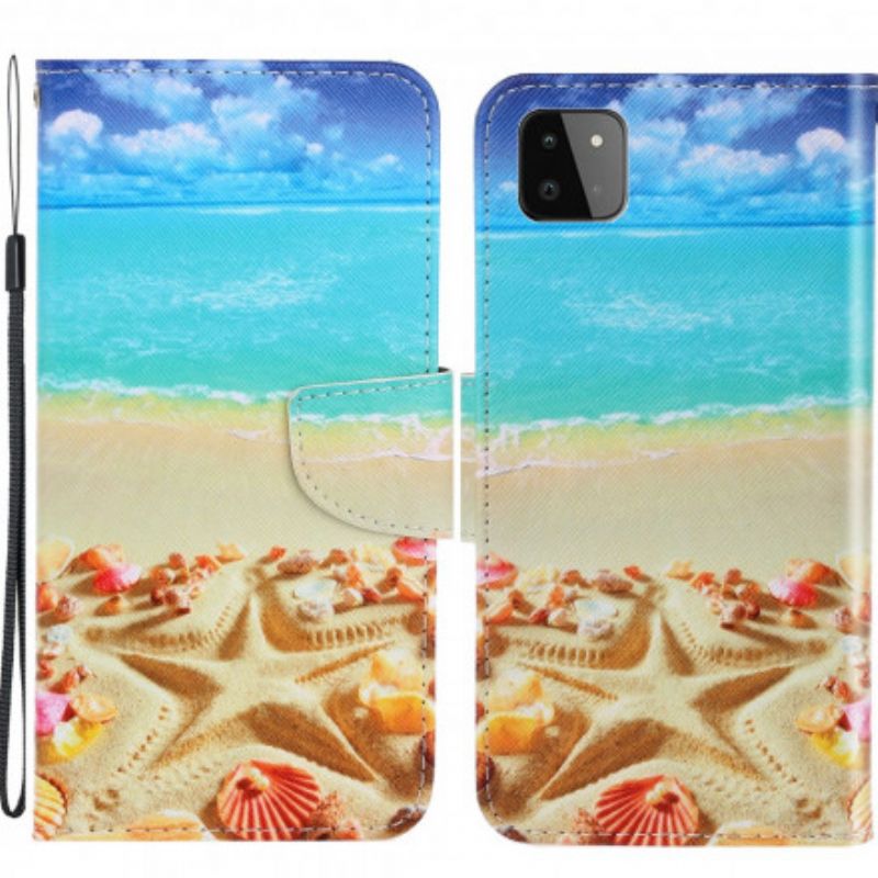 Flip Cover Samsung Galaxy A22 5G Med Snor Thong Beach