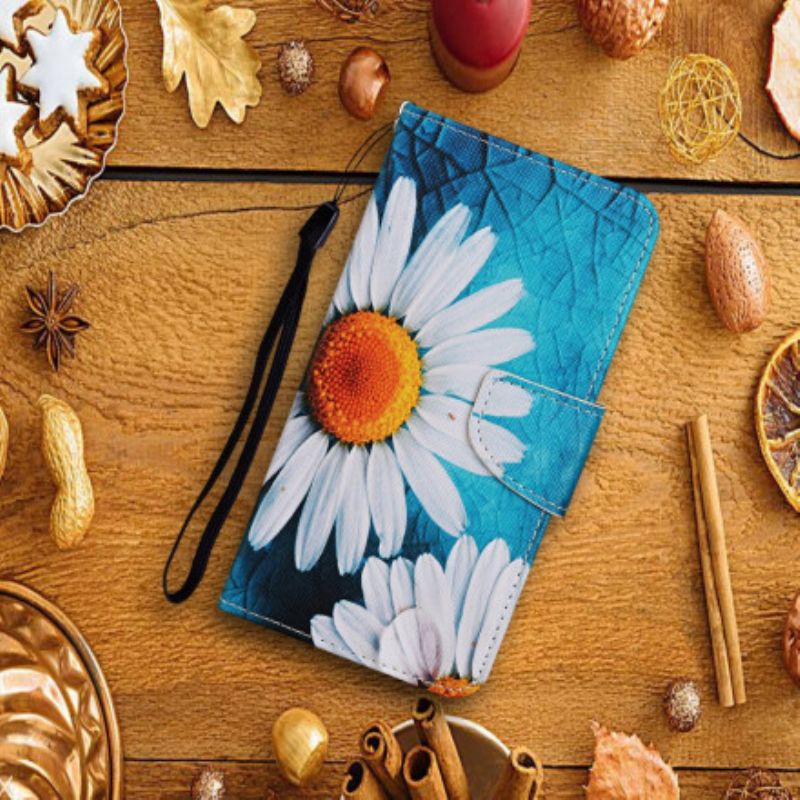 Flip Cover Samsung Galaxy A22 5G Mestrede Blomster Med Rem