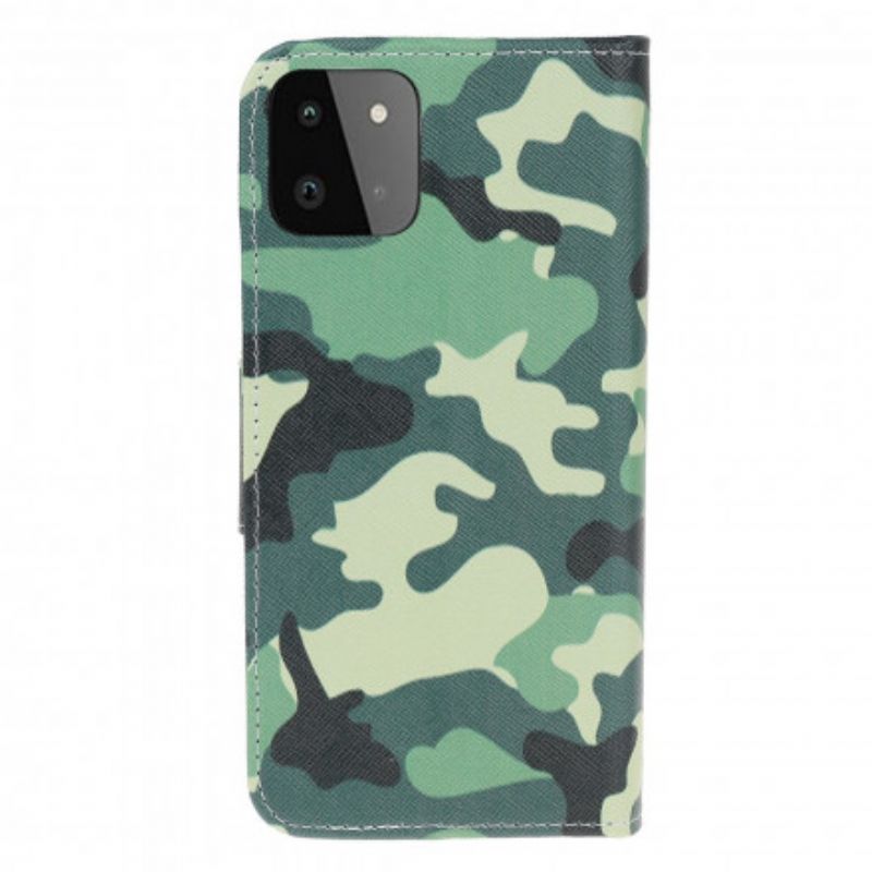 Flip Cover Samsung Galaxy A22 5G Militær Camouflage