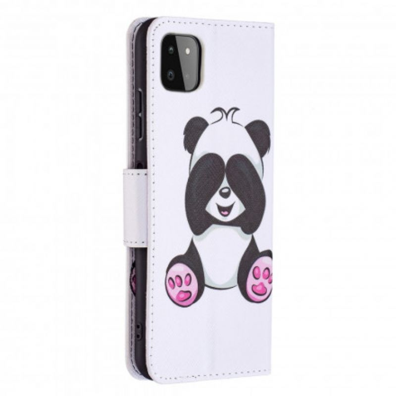 Flip Cover Samsung Galaxy A22 5G Panda Sjov