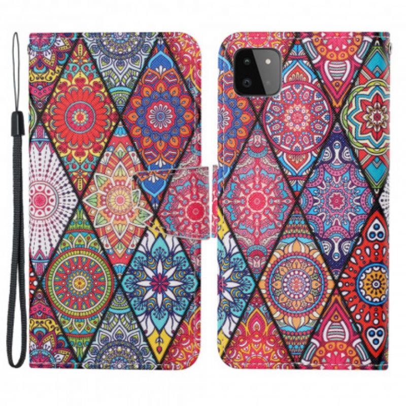 Flip Cover Samsung Galaxy A22 5G Patchwork Med Rem