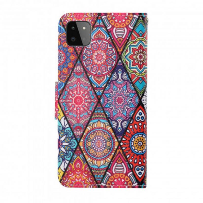 Flip Cover Samsung Galaxy A22 5G Patchwork Med Rem