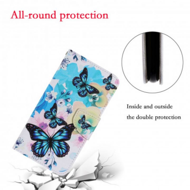 Flip Cover Samsung Galaxy A22 5G Sommerfugle Og Sommerblomster