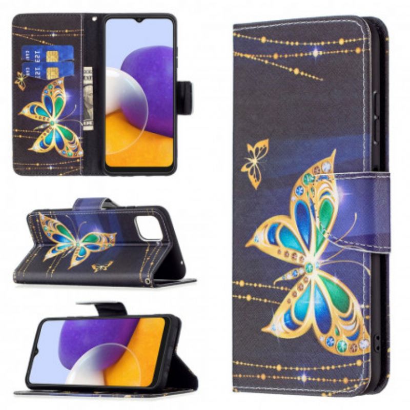 Flip Cover Samsung Galaxy A22 5G Sommerfuglekonger