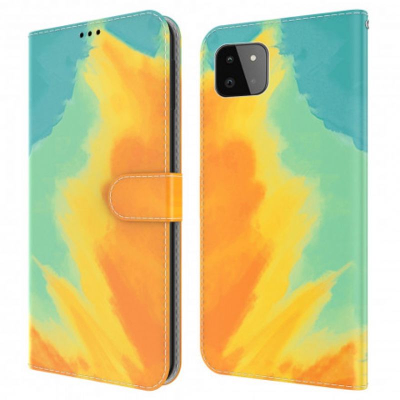 Læder Cover Samsung Galaxy A22 5G Abstrakt