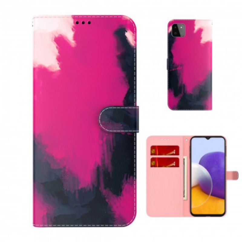 Læder Cover Samsung Galaxy A22 5G Abstrakt