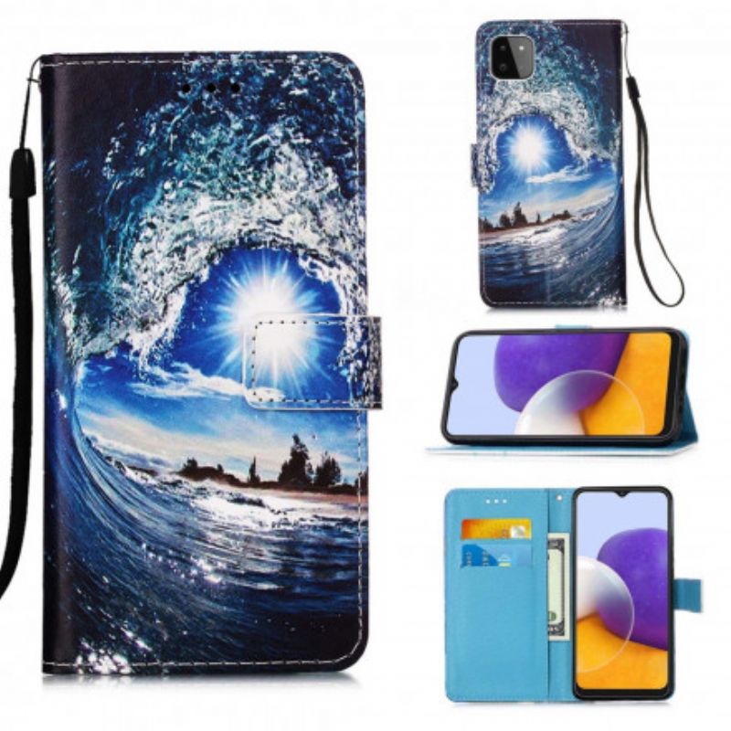 Læder Cover Samsung Galaxy A22 5G Kiff The Wave