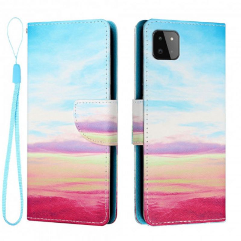 Læder Cover Samsung Galaxy A22 5G Solnedgang