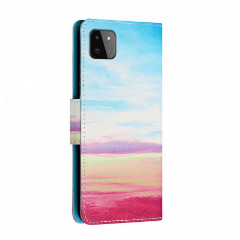 Læder Cover Samsung Galaxy A22 5G Solnedgang