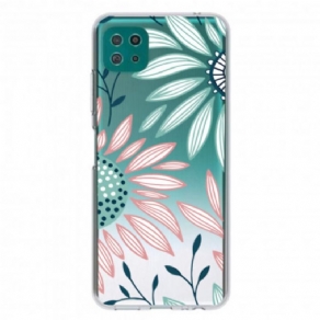 Mobilcover Samsung Galaxy A22 5G En Gennemsigtig Blomst