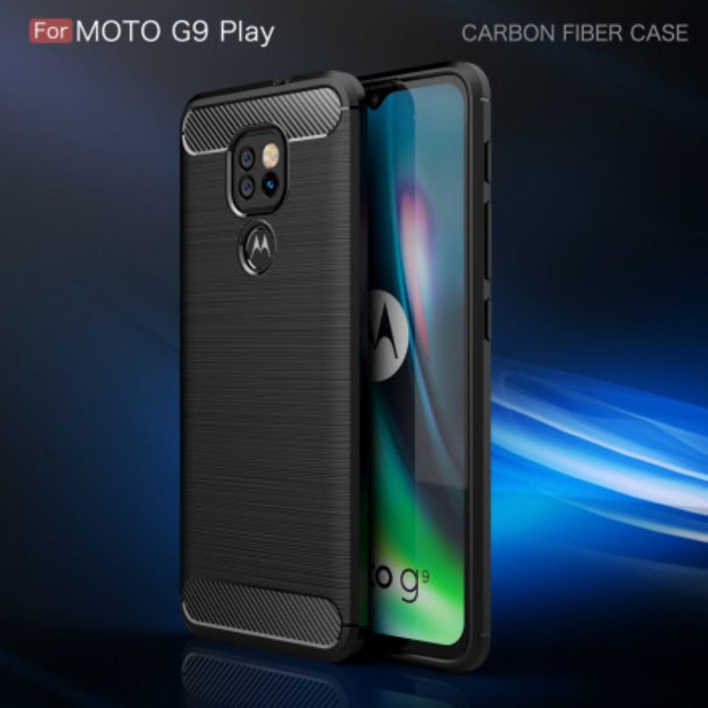 Cover Moto G9 Play Børstet Kulfiber