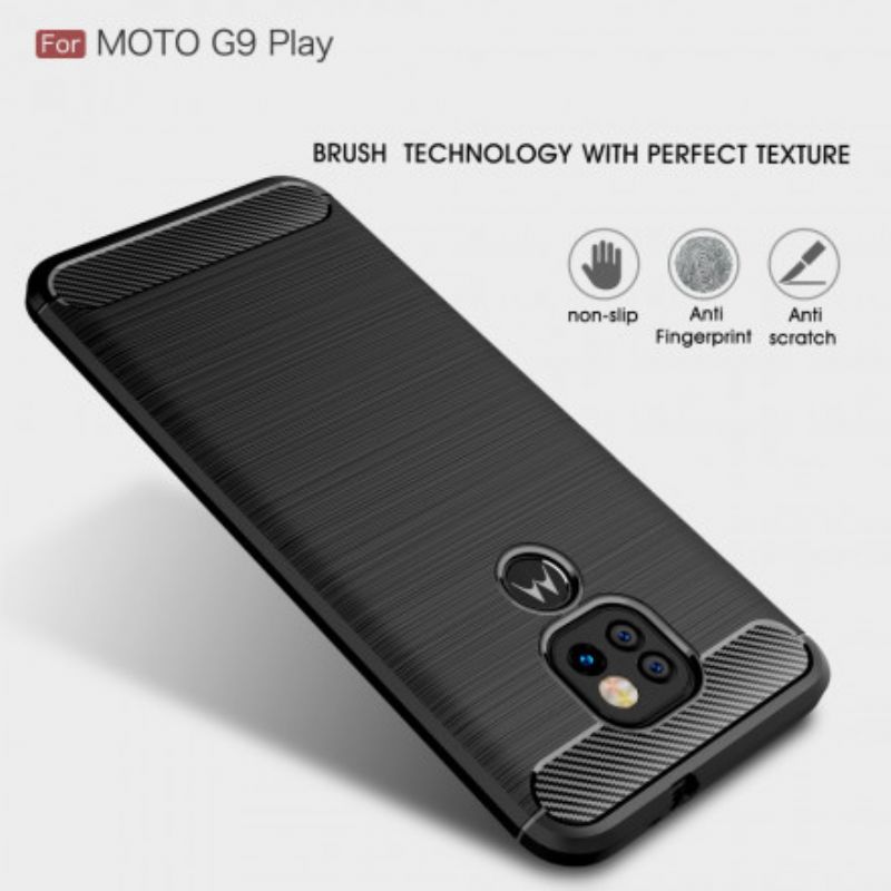 Cover Moto G9 Play Børstet Kulfiber