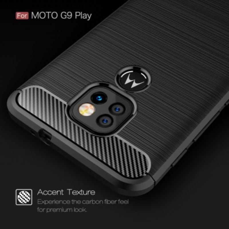 Cover Moto G9 Play Børstet Kulfiber