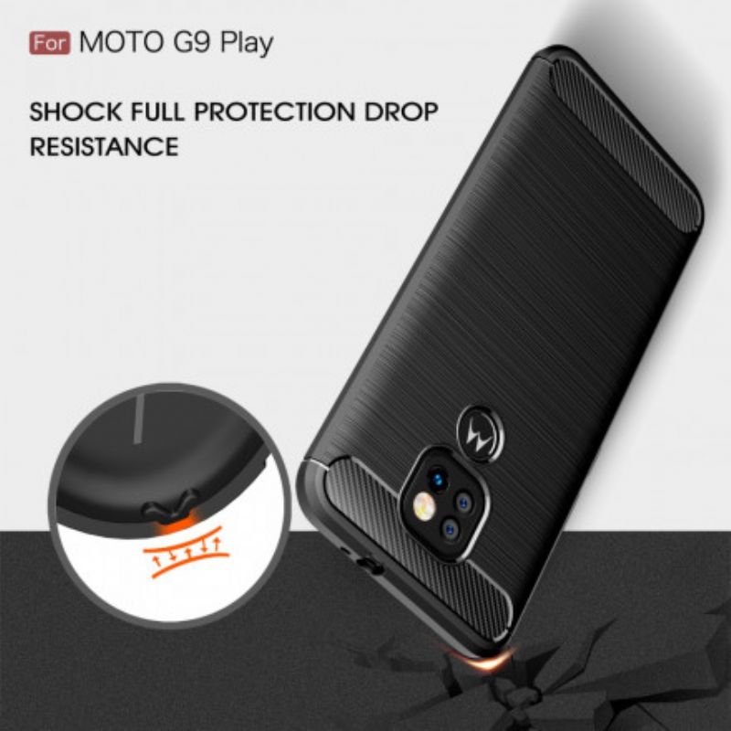 Cover Moto G9 Play Børstet Kulfiber