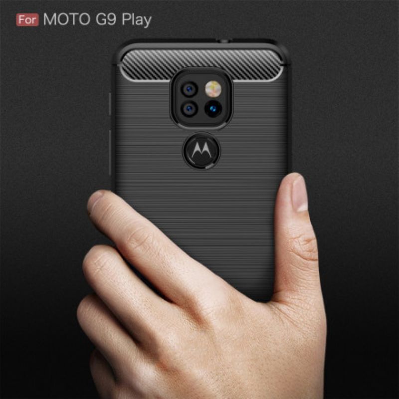 Cover Moto G9 Play Børstet Kulfiber