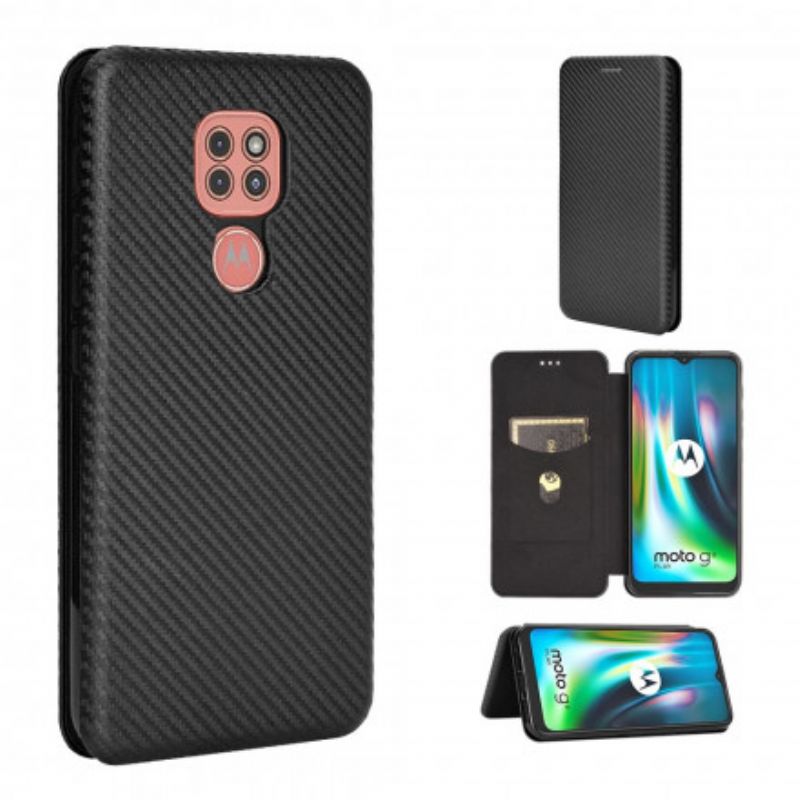 Cover Moto G9 Play Flip Cover Silicone Carbon