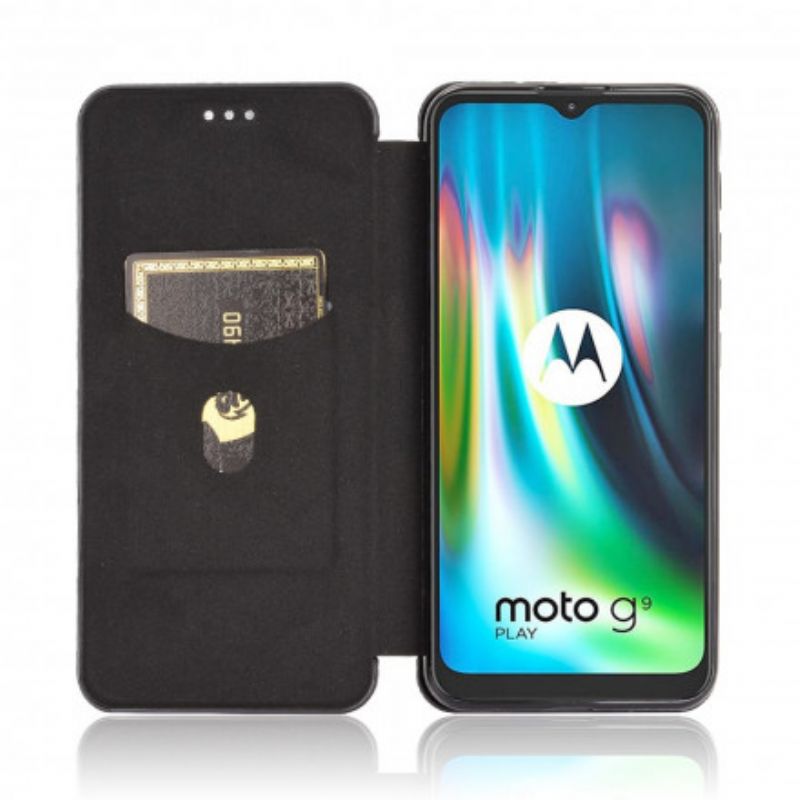 Cover Moto G9 Play Flip Cover Silicone Carbon