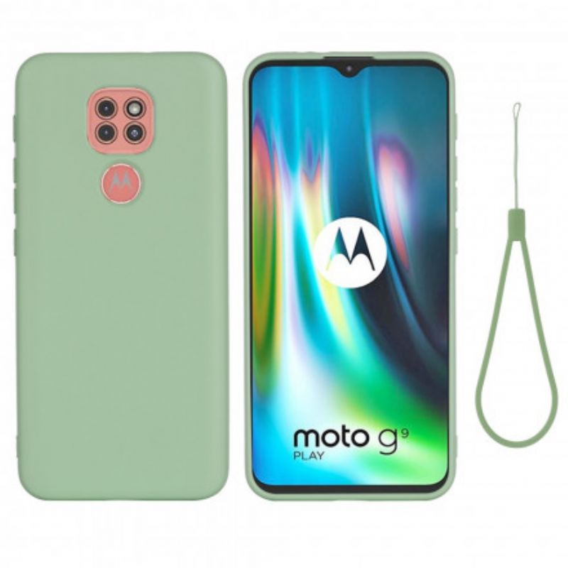 Cover Moto G9 Play Flydende Silikonedesign Med Snor