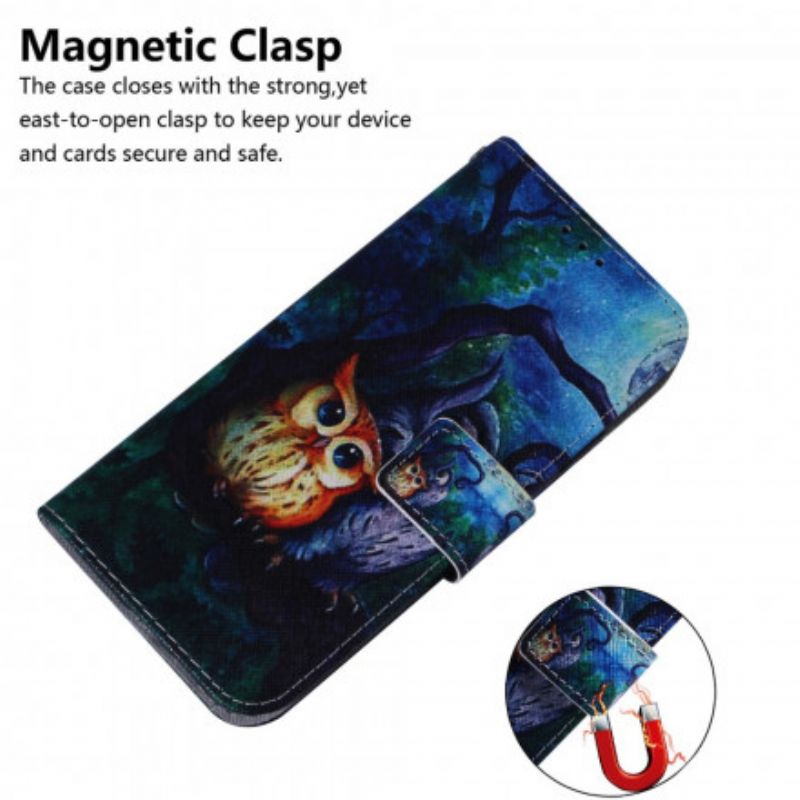 Flip Cover Moto G9 Play Maleri Af Ugler