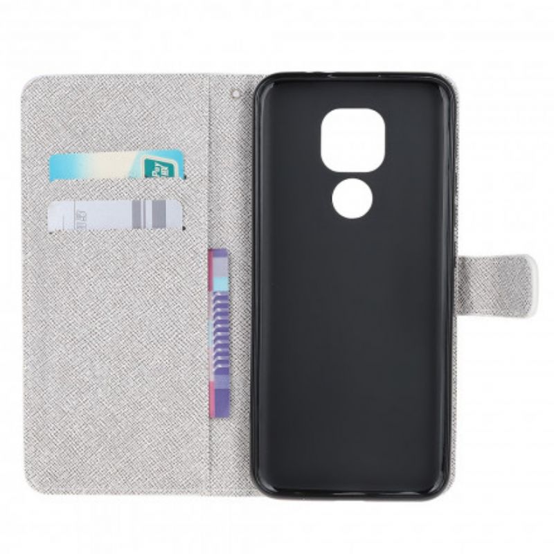 Flip Cover Moto G9 Play Med Snor Funky Katte Med Rem