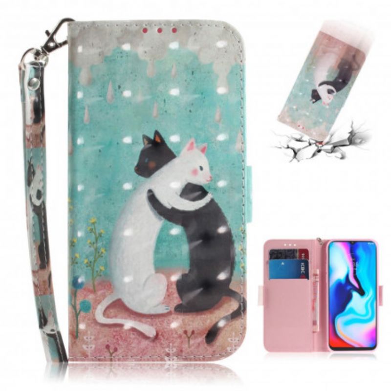 Flip Cover Moto G9 Play Med Snor Thong Cat Friends