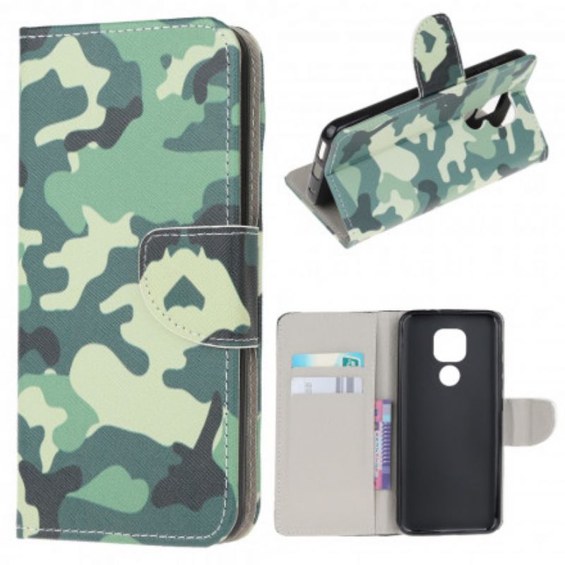 Flip Cover Moto G9 Play Militær Camouflage