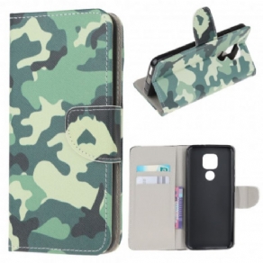 Flip Cover Moto G9 Play Militær Camouflage