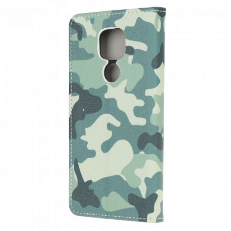 Flip Cover Moto G9 Play Militær Camouflage