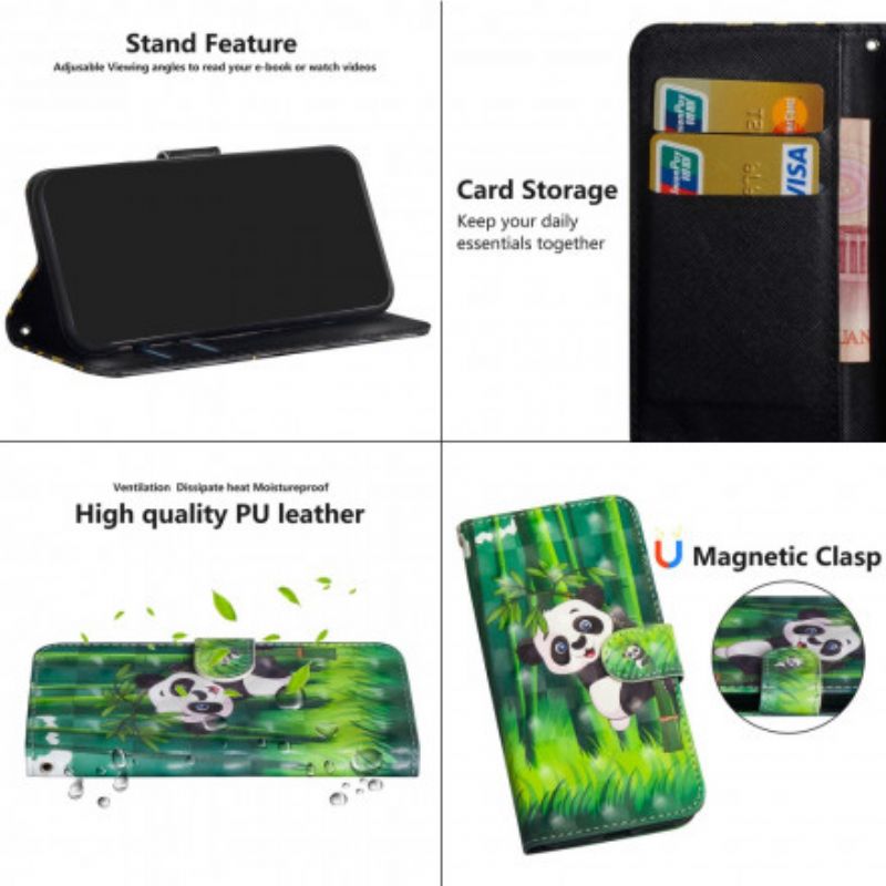 Flip Cover Moto G9 Play Panda Og Bambus