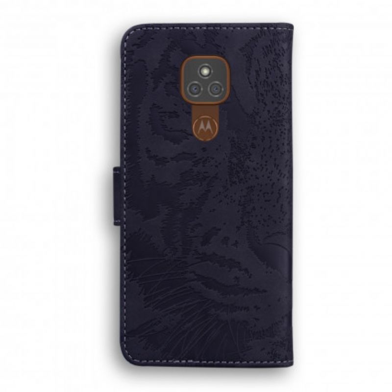 Flip Cover Moto G9 Play Tiger Ansigtstryk