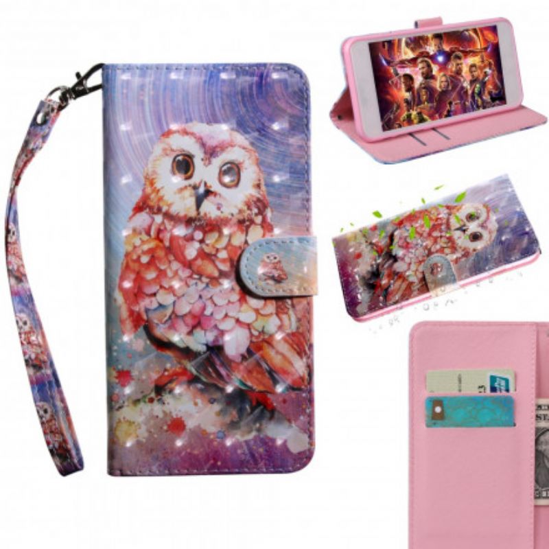 Læder Cover Moto G9 Play Lysplet Germain The Owl