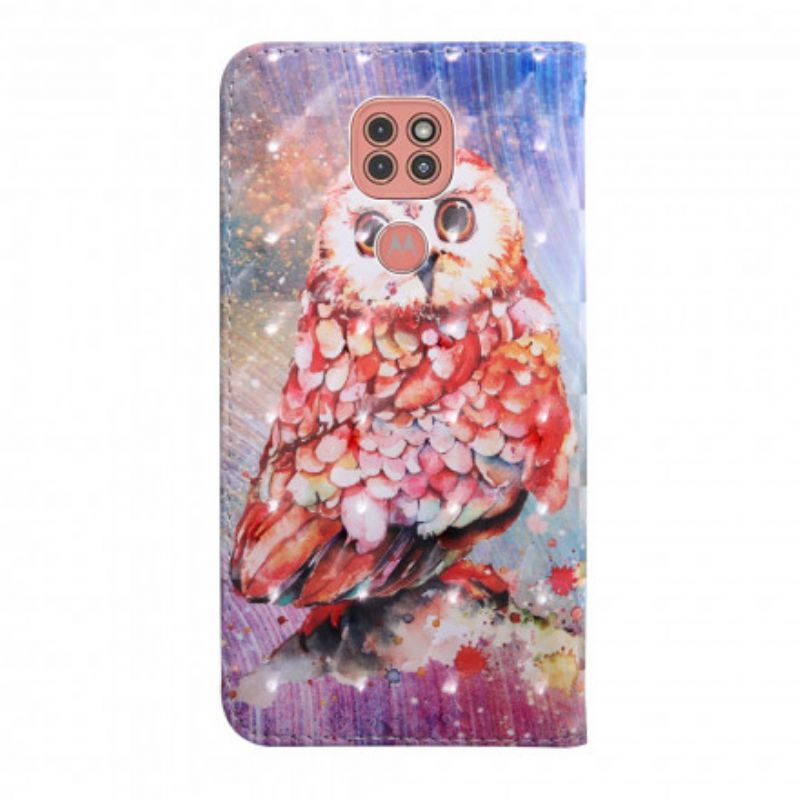 Læder Cover Moto G9 Play Lysplet Germain The Owl