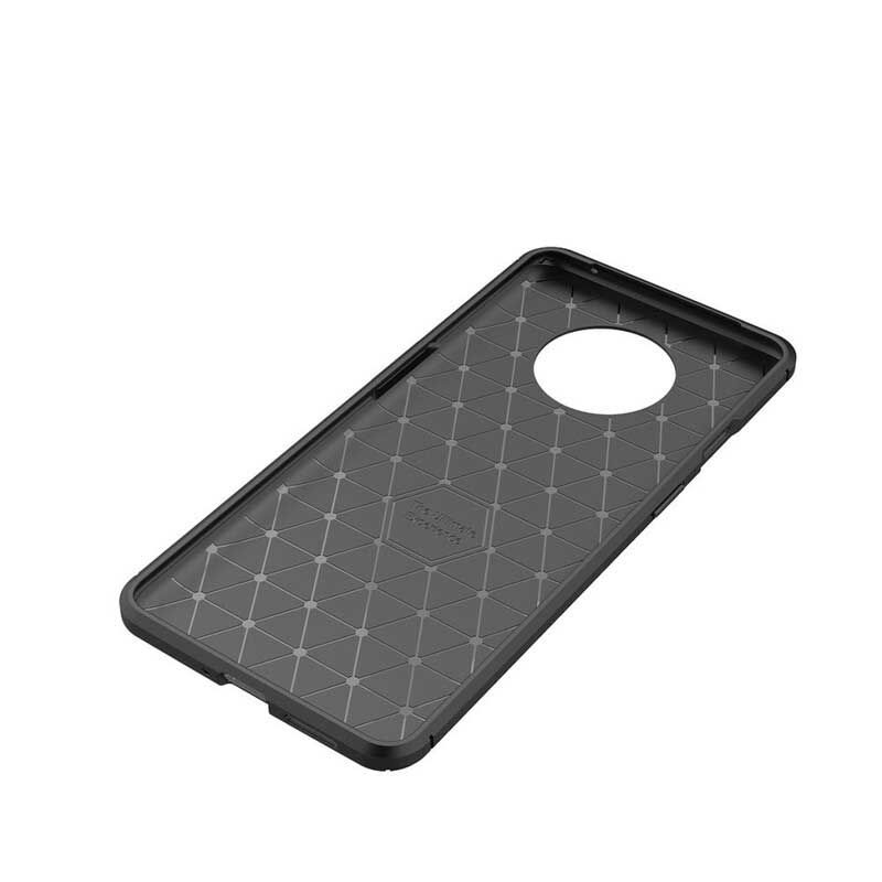 Cover OnePlus 7T Fleksibel Kulfibertekstur