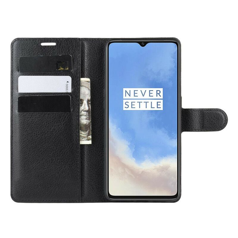 Flip Cover OnePlus 7T Premium Litchi-læderstil