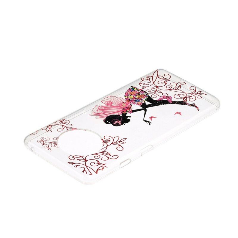 Mobilcover OnePlus 7T Transparent Blomsterfe