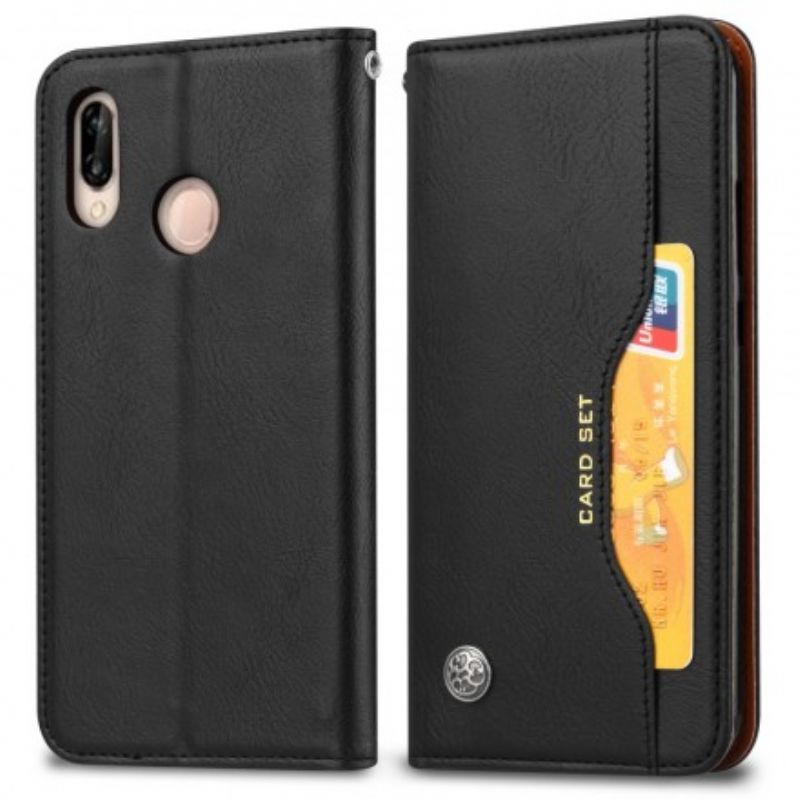 Cover Huawei Y6 2019 / Honor 8A Flip Cover Faux Læder Kortholder