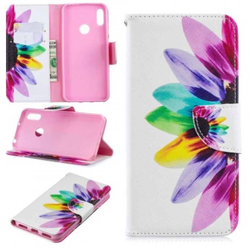 Flip Cover Huawei Y6 2019 / Honor 8A Akvarelblomst