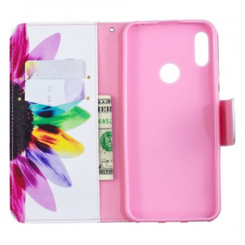 Flip Cover Huawei Y6 2019 / Honor 8A Akvarelblomst