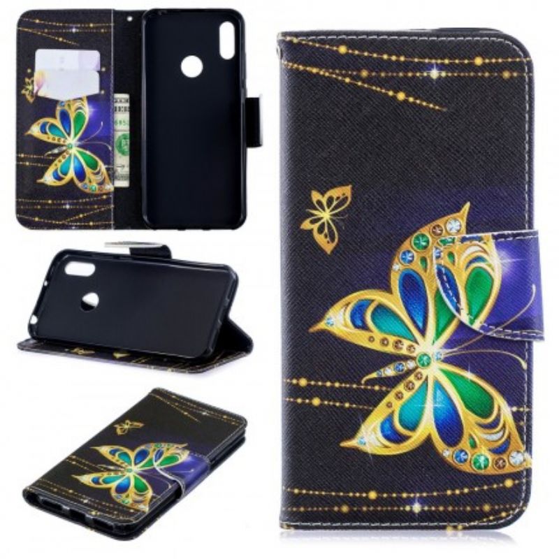 Flip Cover Huawei Y6 2019 / Honor 8A Magisk Sommerfugl