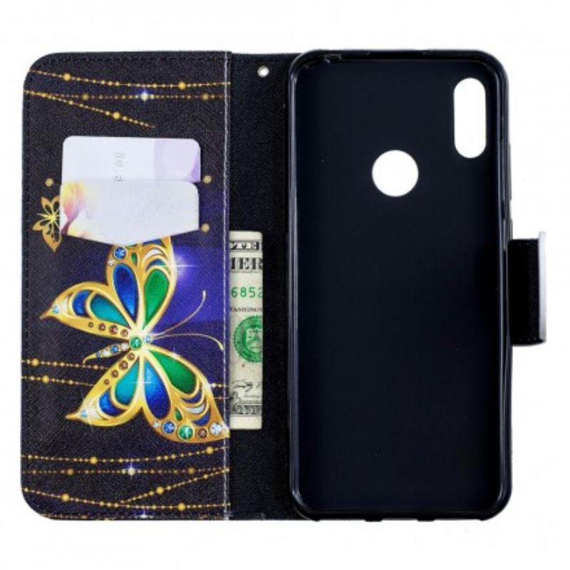 Flip Cover Huawei Y6 2019 / Honor 8A Magisk Sommerfugl