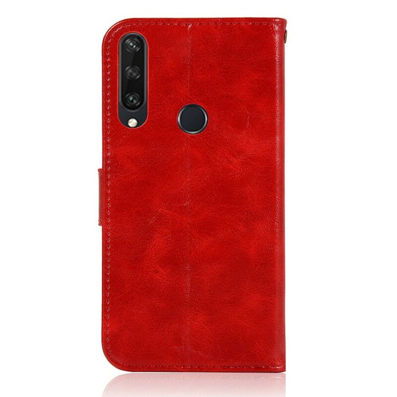 Flip Cover Huawei Y6 2019 / Honor 8A Med Snor Vintage Imiteret Læderrem