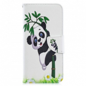 Flip Cover Huawei Y6 2019 / Honor 8A Panda På Bambus