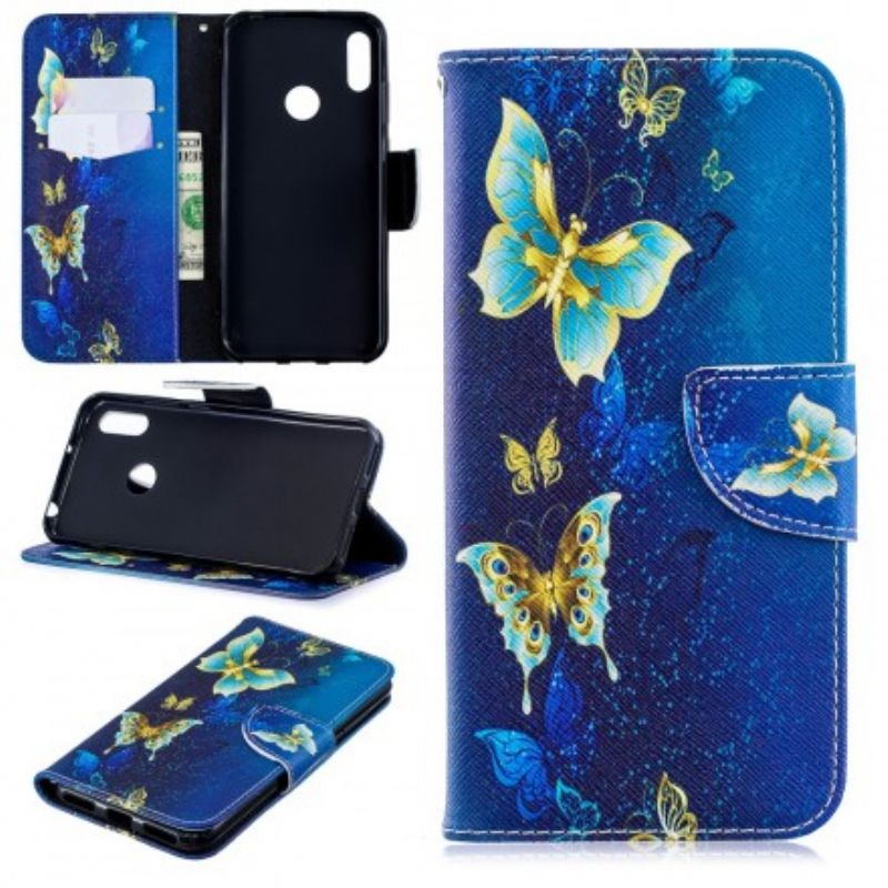 Flip Cover Huawei Y6 2019 / Honor 8A Sommerfugle I Natten