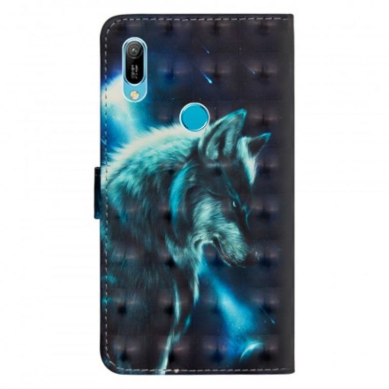 Læder Cover Huawei Y6 2019 / Honor 8A Majestisk Ulv